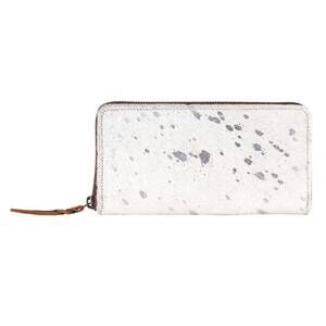 NEW SIXTEASE BAGS women's silver wallet in brown/ white